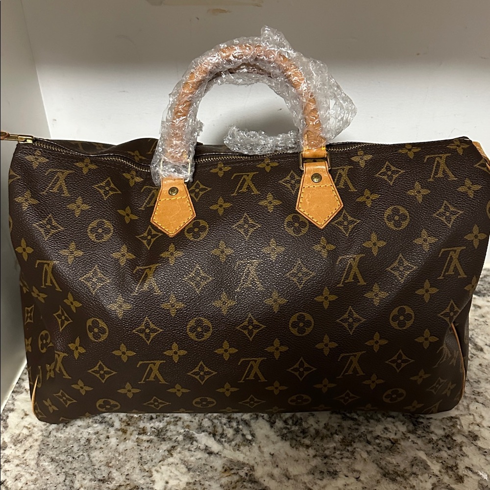 Louis Vuitton Brown and Tan Monogram Bag